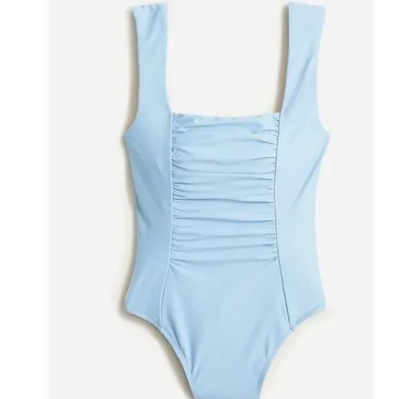 J. Crew Swim New J Crew Ruched Squareneck One Piece Swimsuit Swim